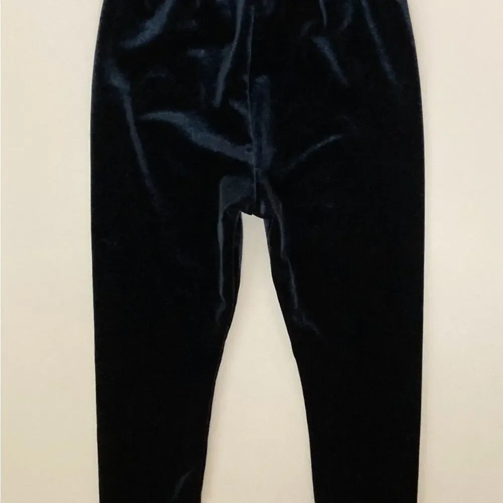 Gap Baby Gap Dark Blue Velvet Velour Elastic Waist Pull On Legging Pants 2T